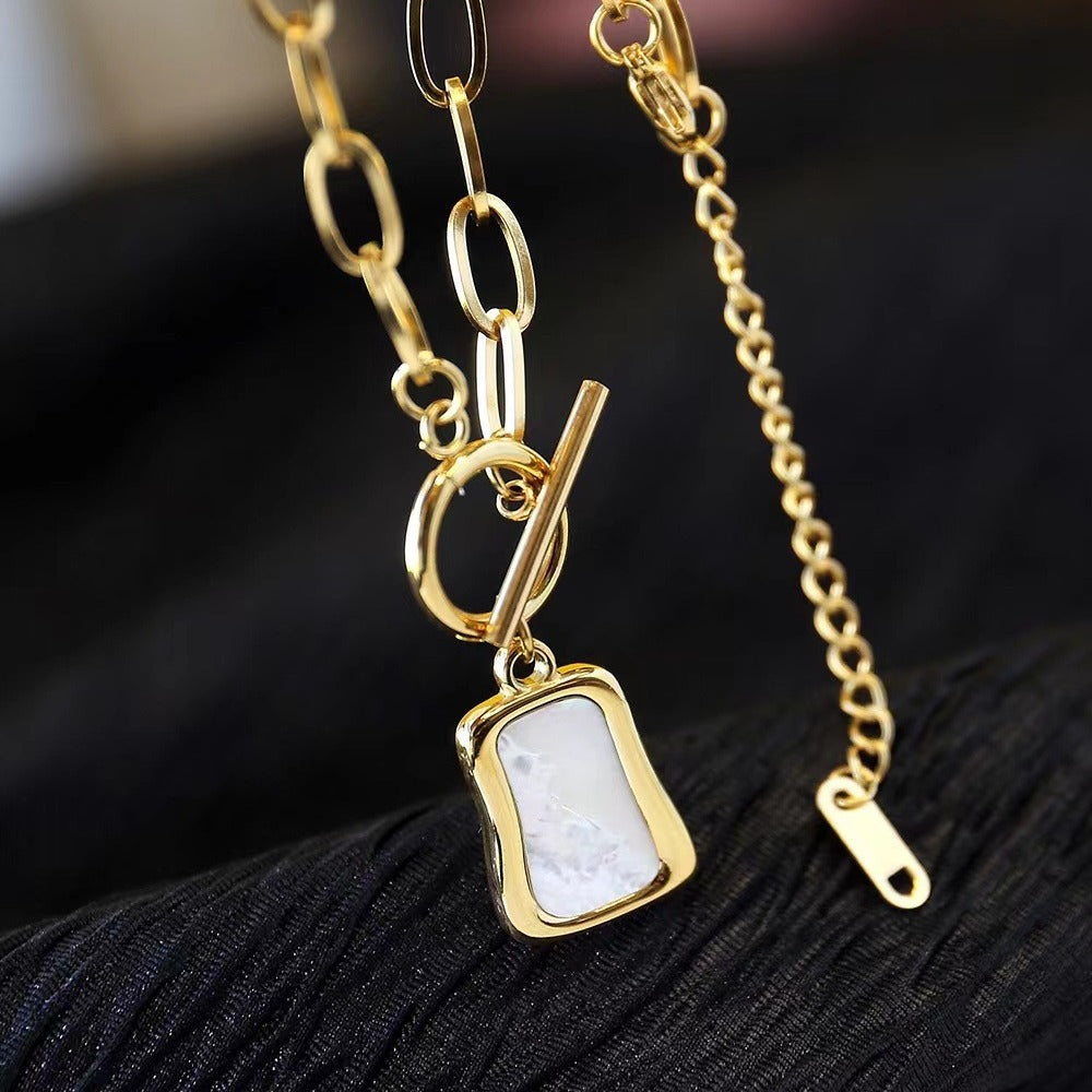 Geometric Titanium Steel OT Buckle Necklace