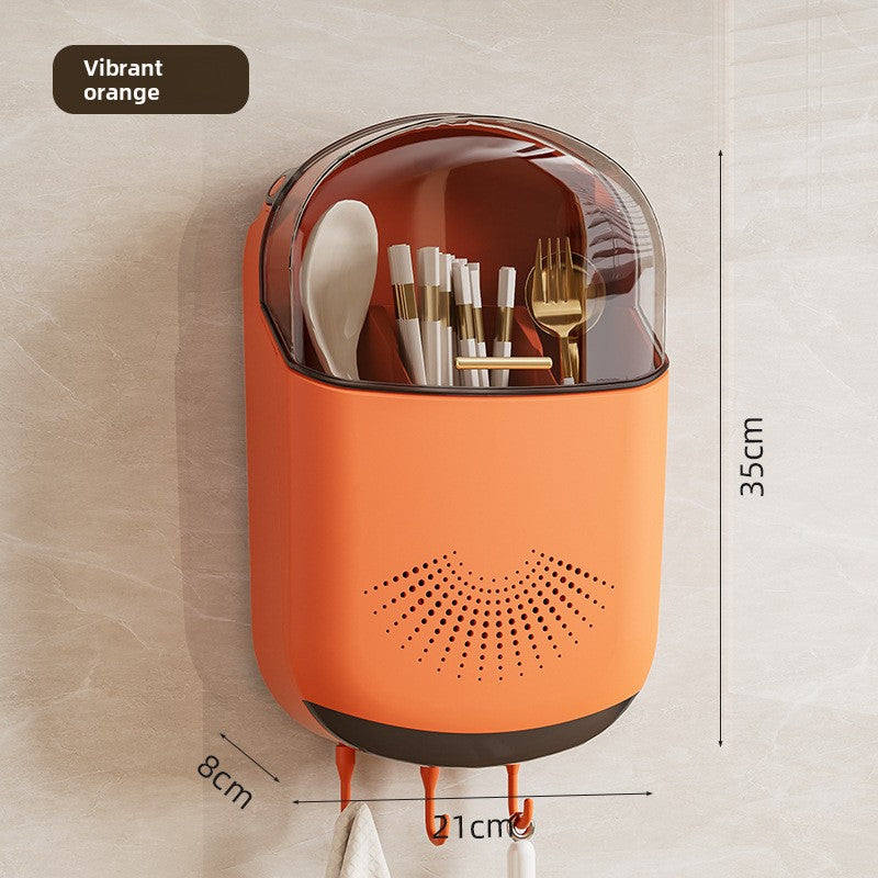 Wall Mounted Kitchen Chopsticks Holder with Lid