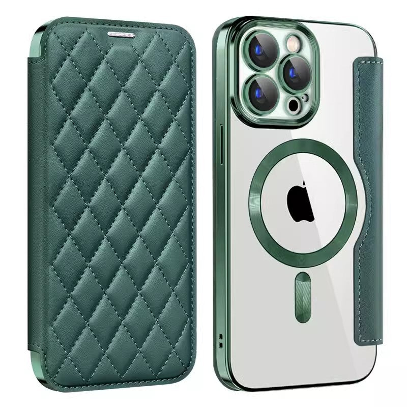 Magnetic Flip Card Leather Case