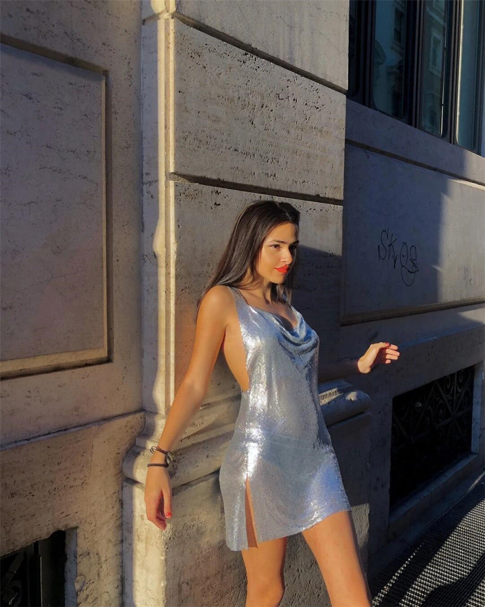 Sequined one-piece dress