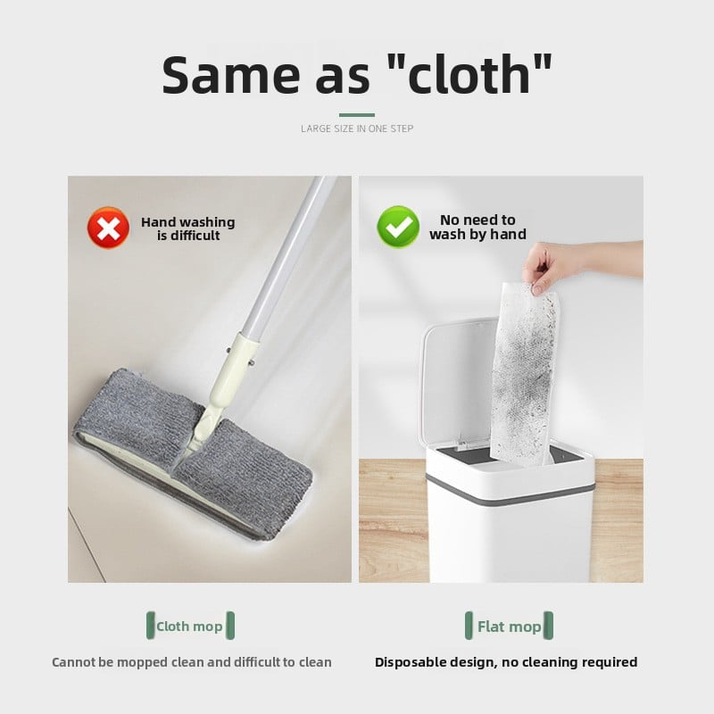 Hand-free flat mop
