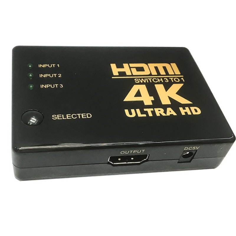 HDMI 1.4 Switcher 3-in-1 Out with Remote for 4K/2K