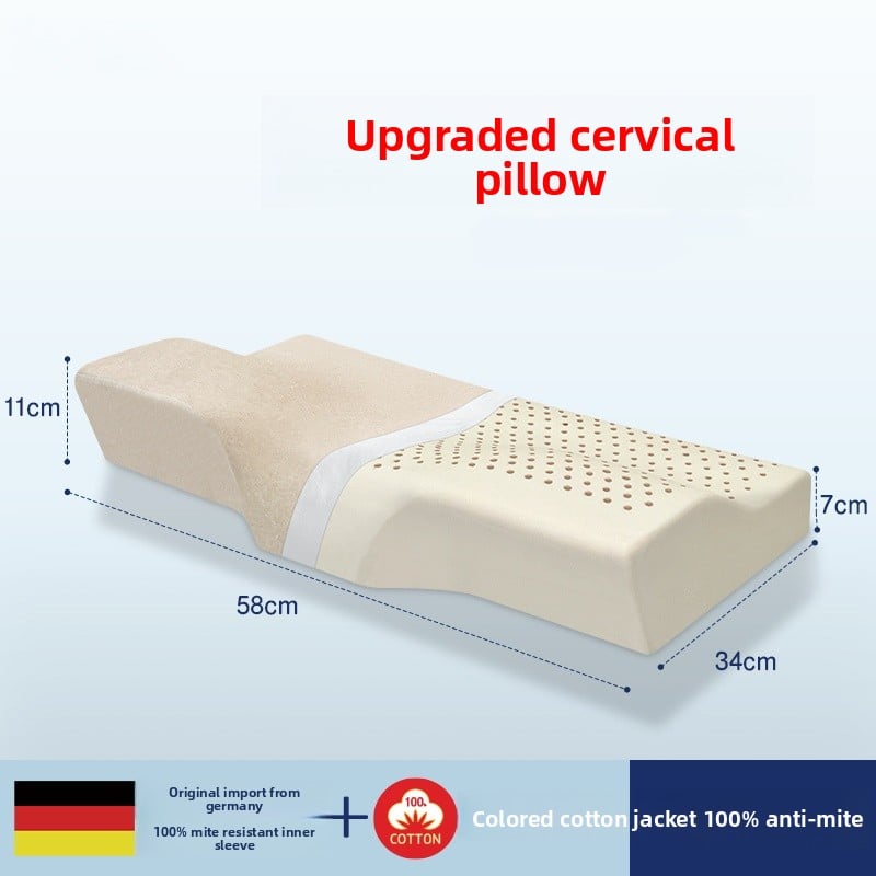 Neck protection and sleep aid latex pillow