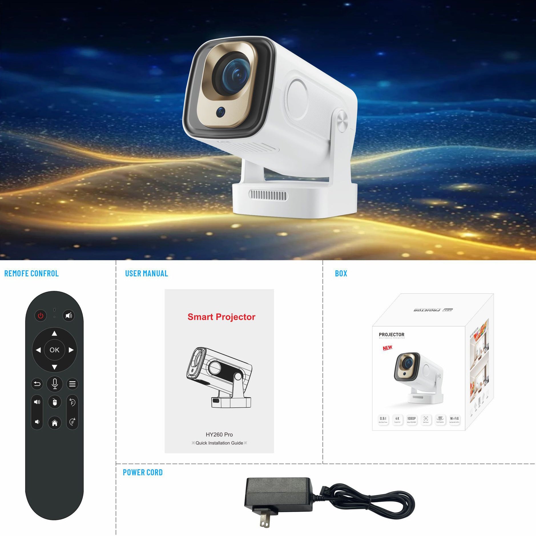 Portable Mini Projector with Autofocus