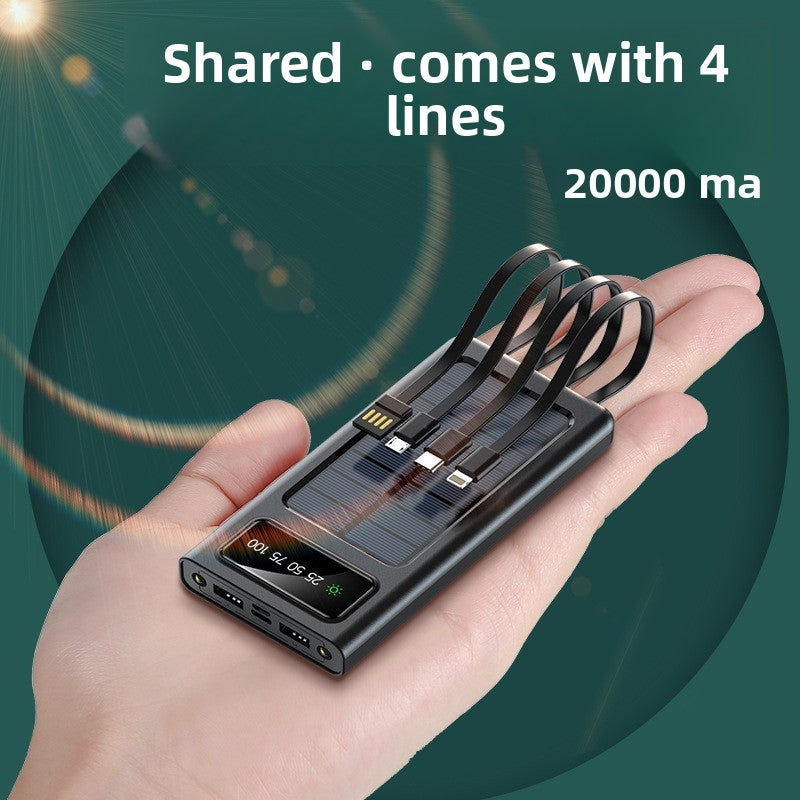 Comes with Four-Wire Three-In-One Solar Power Bank