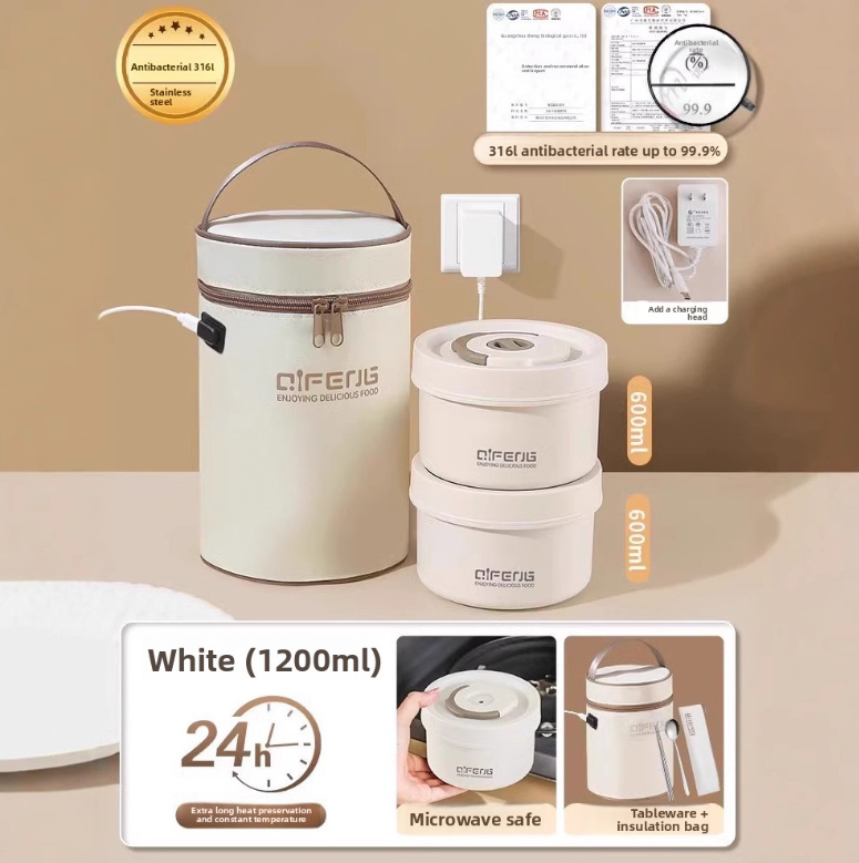 Electric Insulated Lunch Box with Heating and Microwave Safe