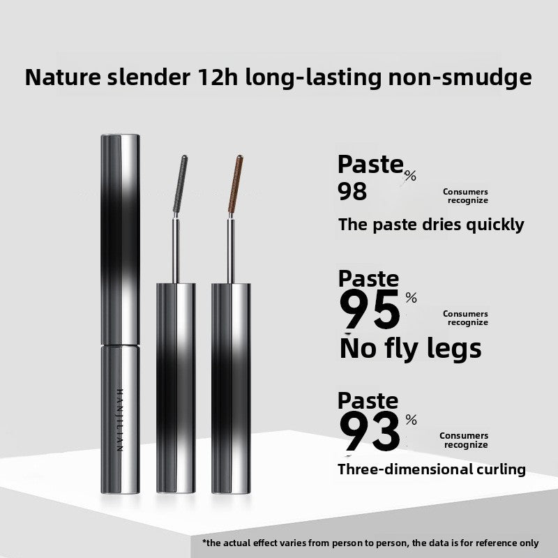 Mascara is waterproof, not prone to smudge, slender, curly and thick