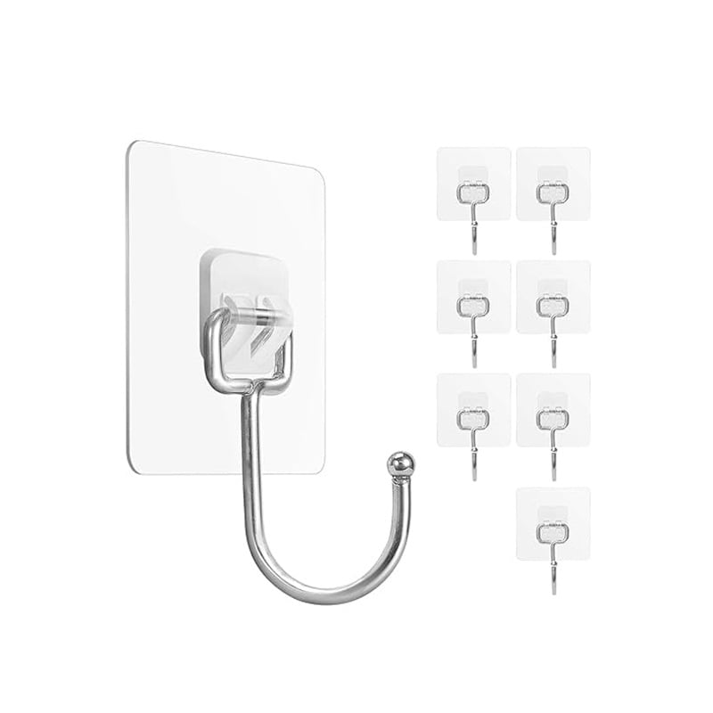 Metal large hook with strong adhesive and no need for drilling holes