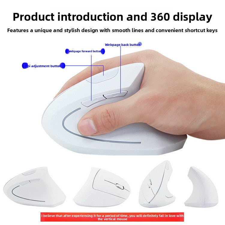 Ergonomic Vertical Wireless Bluetooth Mouse