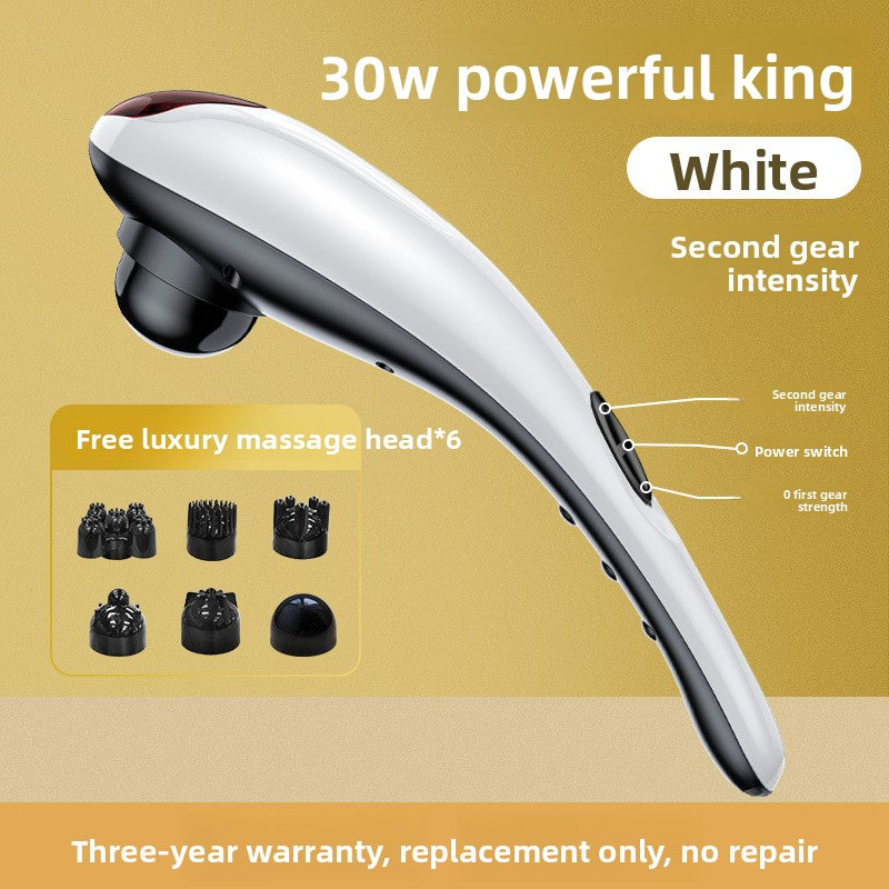 Handheld Dolphin Electric Massager with 3 Interchangeable Heads