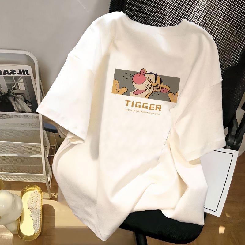 Men's and Women's Fashion Design Sense Printing Couple Summer Loose Top T-Shirt Women