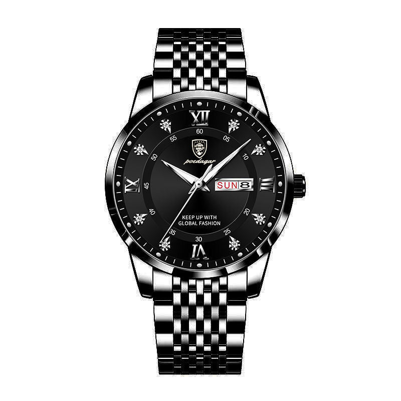 Foreign trade AliExpress explosions Swiss certification imported double calendar waterproof luminous men's watch Korean fashion