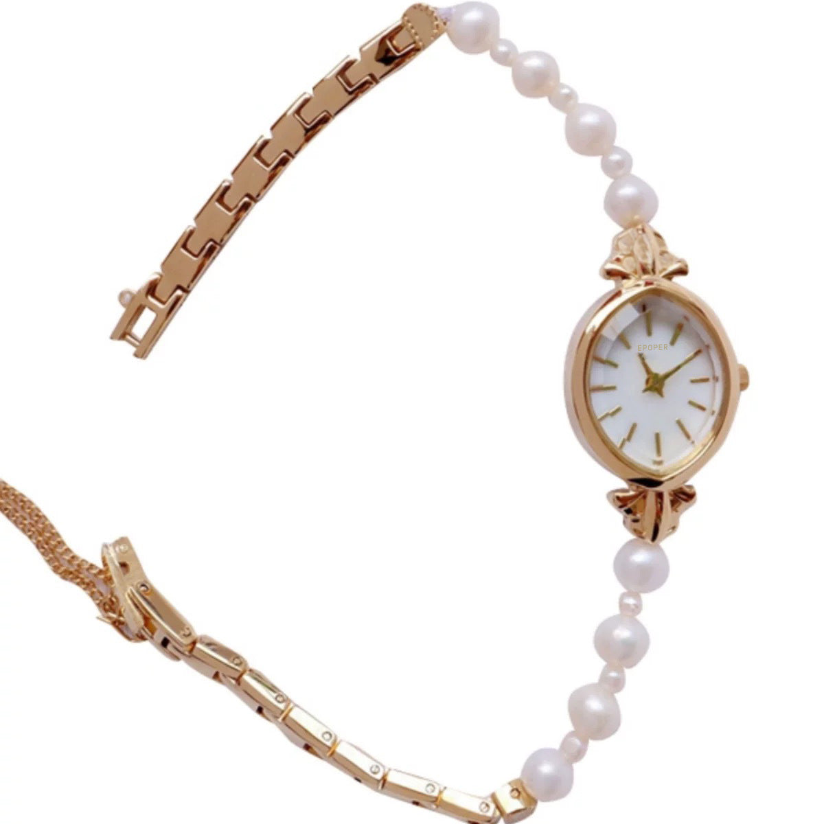 Ins Style Pearl Bracelet Women's Quartz Watch Simple Light Luxury Retro Fashion Elegant Niche Trend High Beauty Value