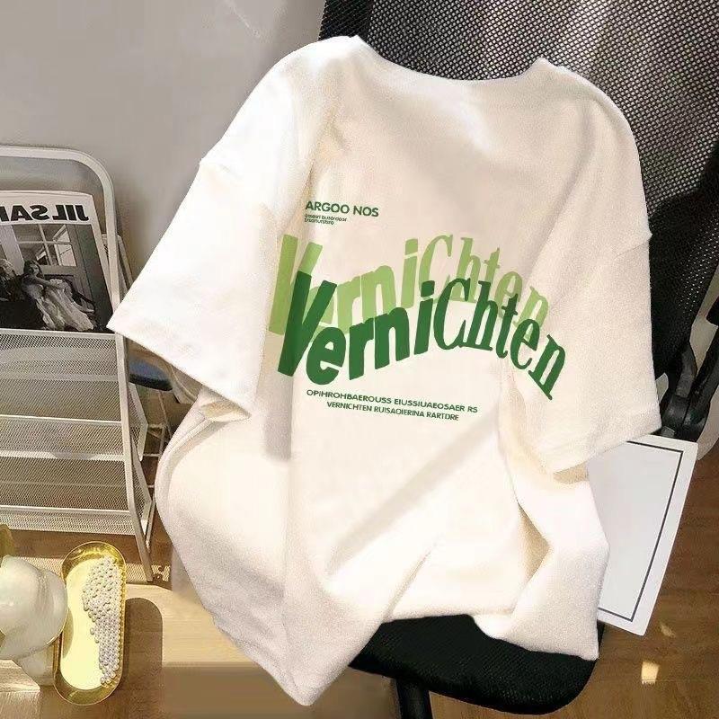 Men's and Women's Fashion Design Sense Printing Couple Summer Loose Top T-Shirt Women