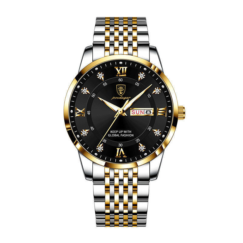 Foreign trade AliExpress explosions Swiss certification imported double calendar waterproof luminous men's watch Korean fashion
