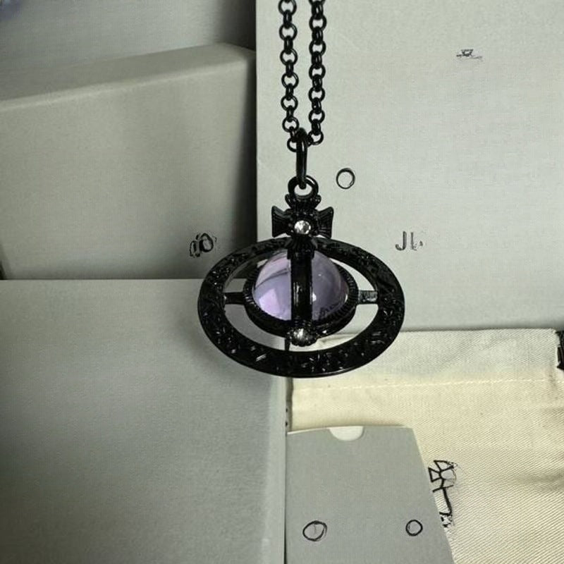 Carved Orb Titanium Steel Necklace