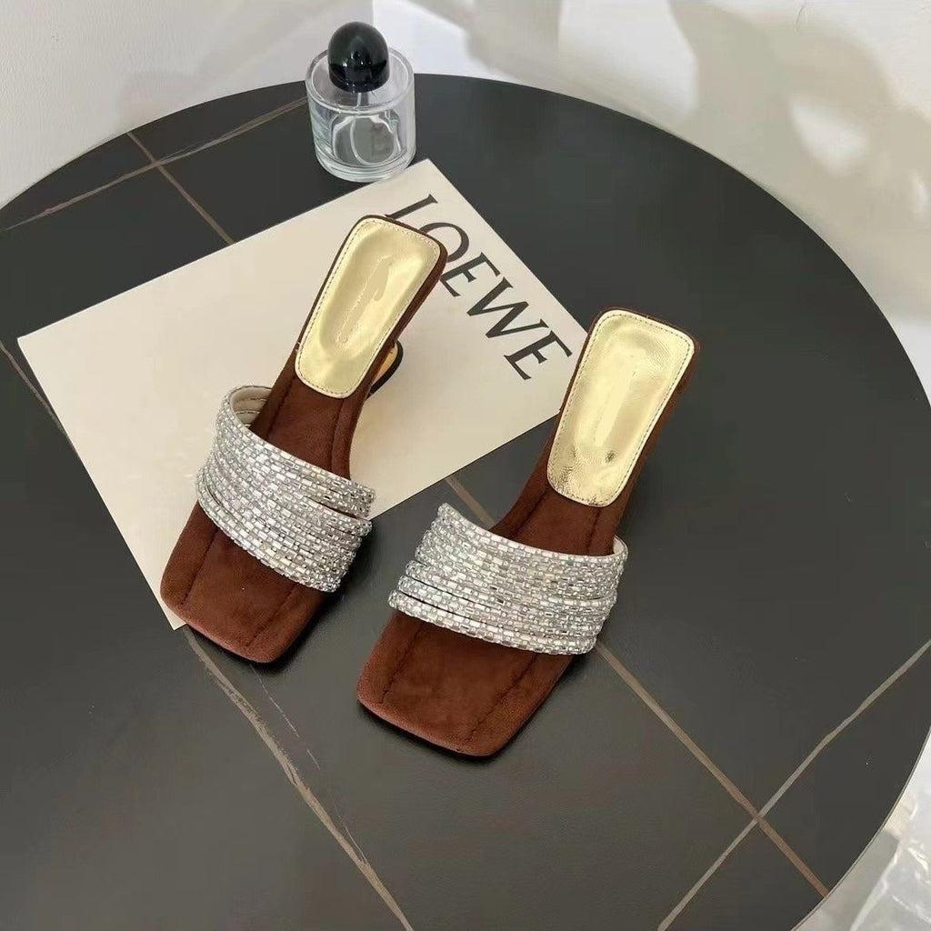 French Style Rhinestone Sandals for Women