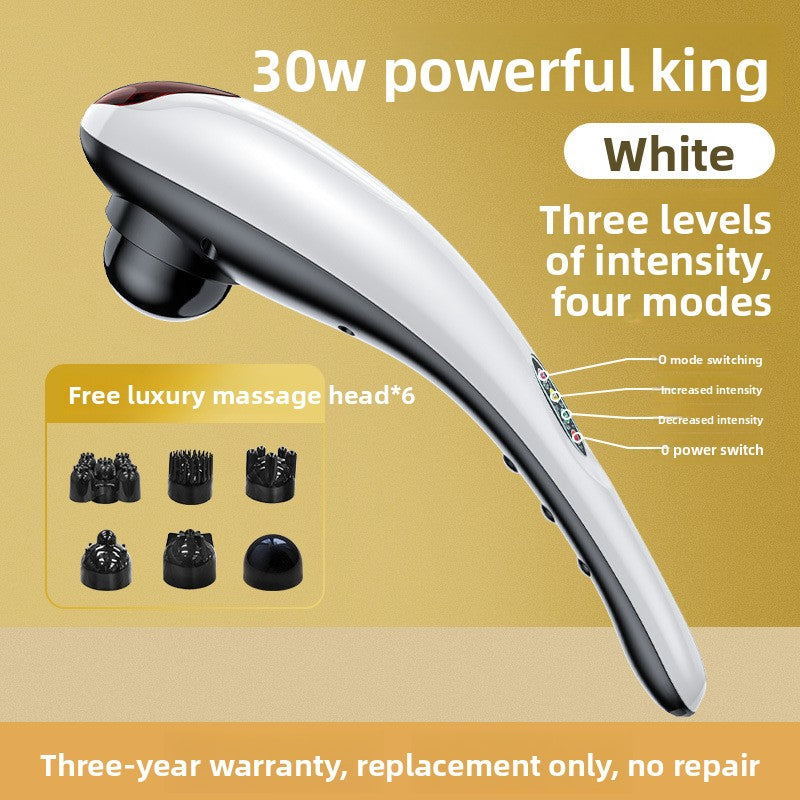 Handheld Dolphin Electric Massager with 3 Interchangeable Heads