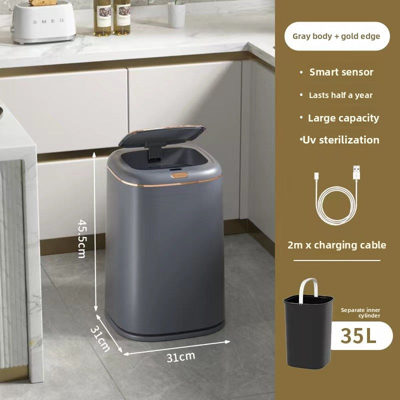 Automatic Smart Induction Trash Can with Large Capacity