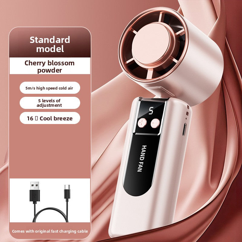 Foldable Portable USB Rechargeable Mini Cooling Fan with Digital Display
