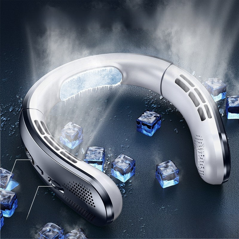 Rechargeable Bladeless Neck Fan with Digital Display