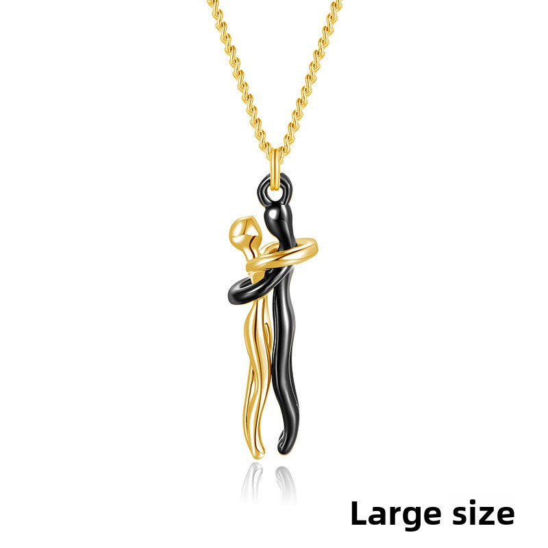 Couple Embrace Pendant Necklace