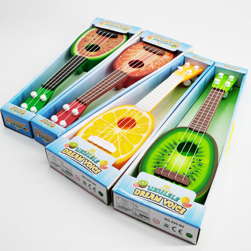 Cartoon Fruit Guitar Toys Children's Early Education Musical Instruments Ukulele Gift