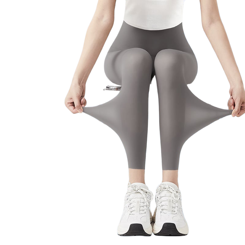Ultra-thin ice silk shark pants women's summer wear stretch plus size air conditioning pants naked yoga bottoming pants