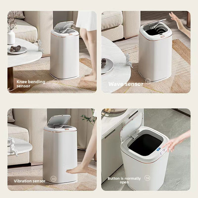 Automatic Smart Induction Trash Can with Large Capacity