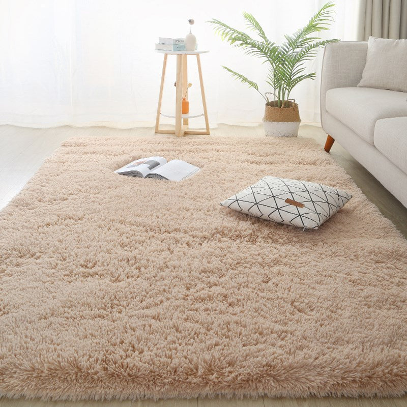 Plush Silk Hair Carpet for Home Bedroom and Living Room