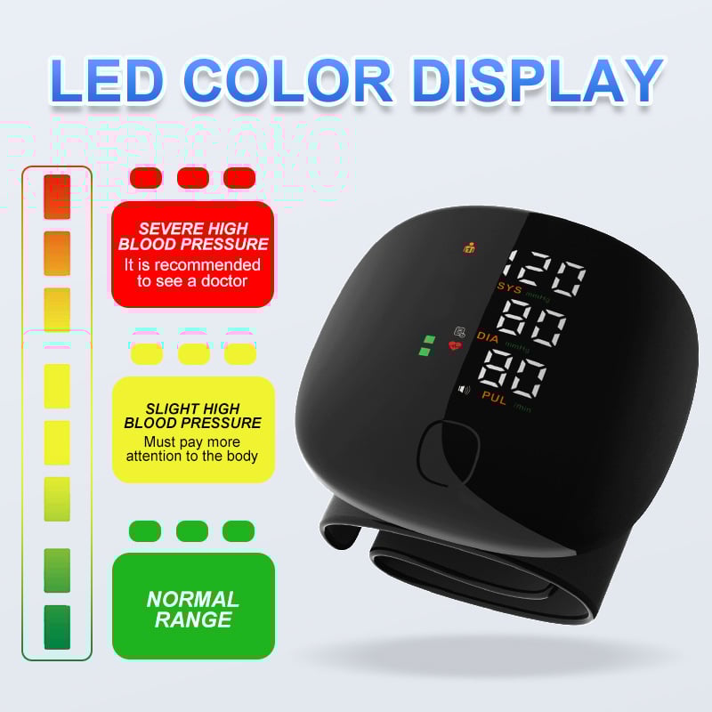 in stock Wrist Voice Blood Pressure Meter Home Electronic Blood Pressure Meter Chinese and English Voice Smart Wrist Blood Pressure Meter