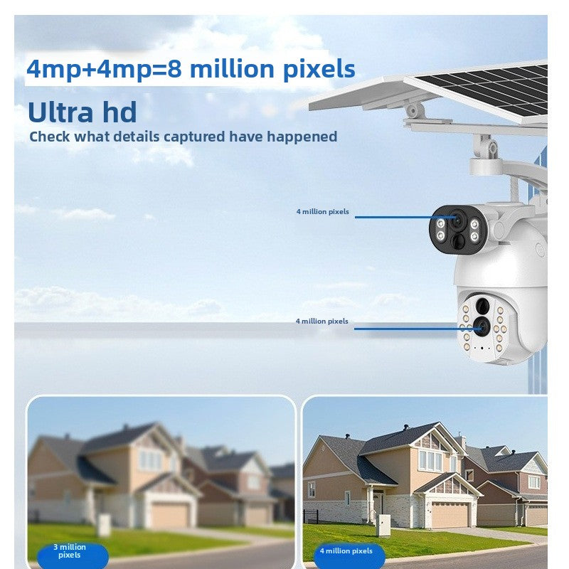 Dual Lens Solar Surveillance Camera