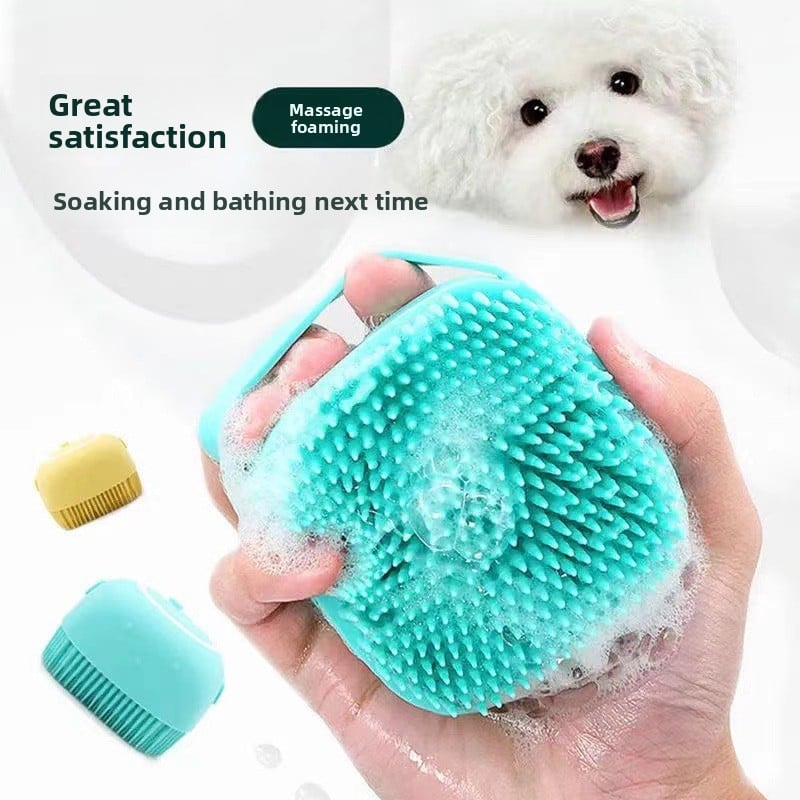 Pet silicone bath and massage brush