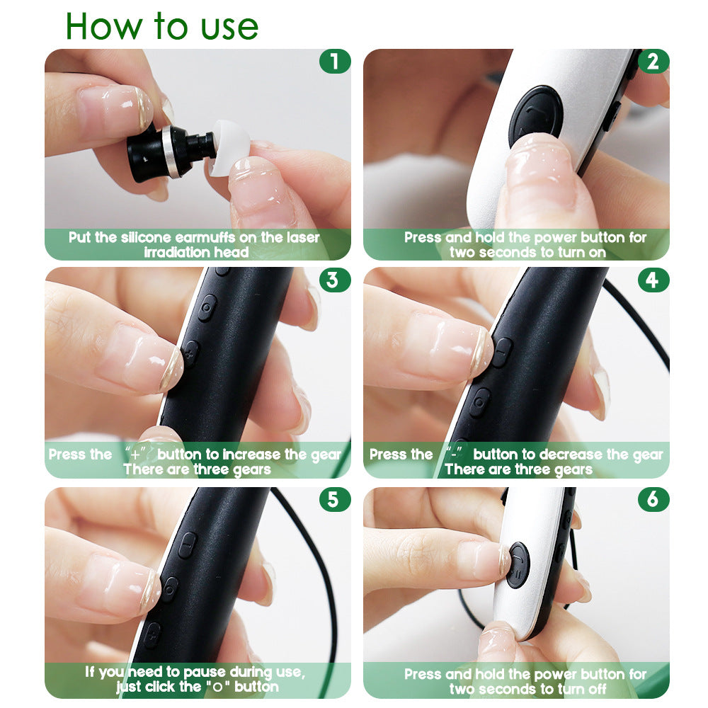 Neck-mounted ear laser irradiation device