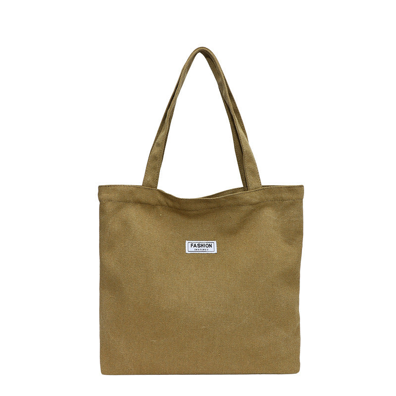 Thickened Washed Canvas Bag Women's Large Capacity Tote Bag Simple Commuter Portable Oxford Cloth Big Bag Shoulder Bag