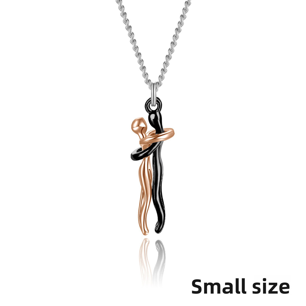 Couple Embrace Pendant Necklace
