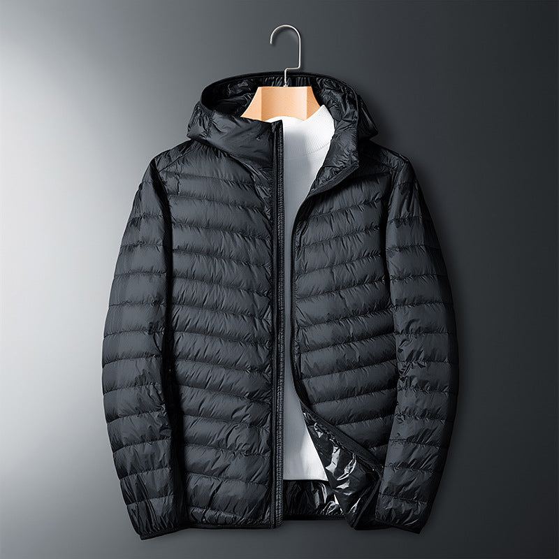 Lightweight white duck down jacket