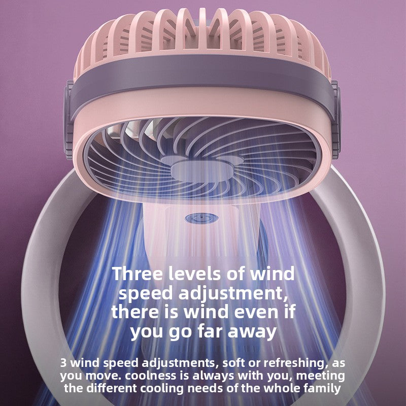 Handheld USB Rechargeable Mini Fan with Phone Holder