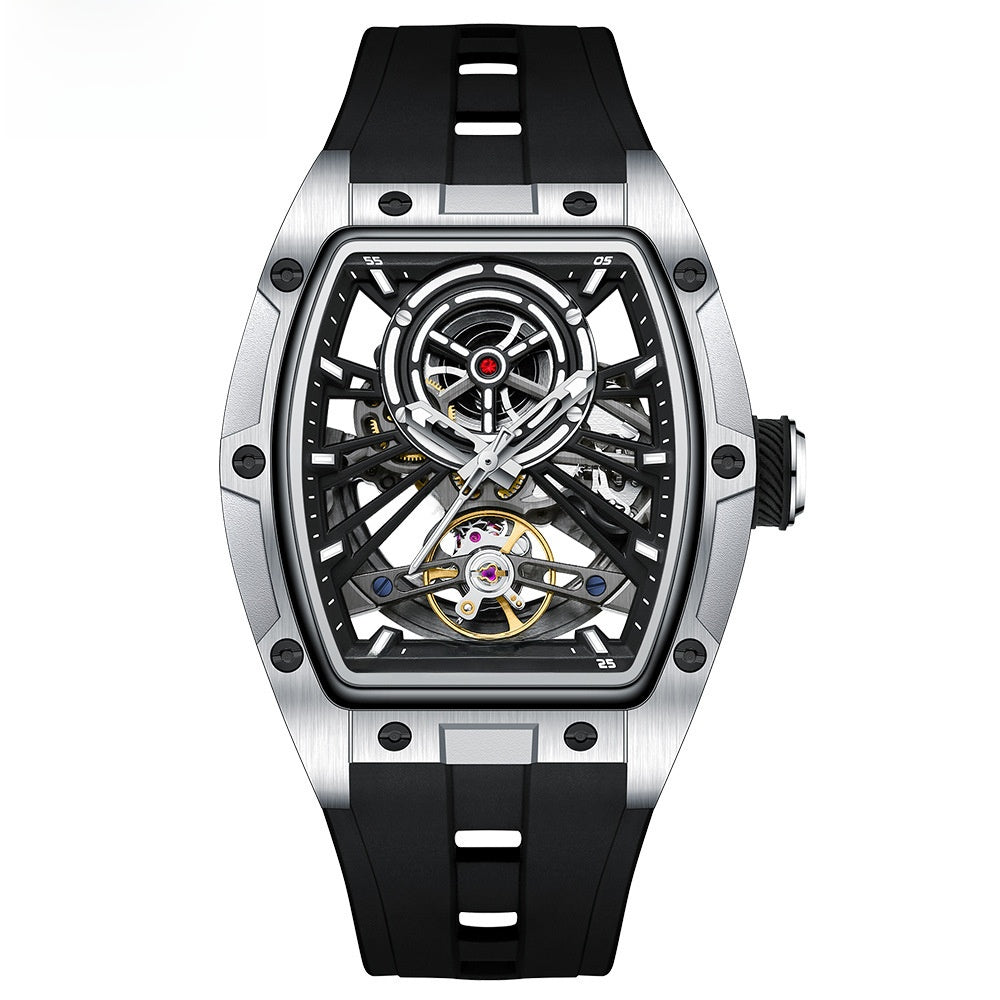 Fully hollowed-out automatic mechanical watch