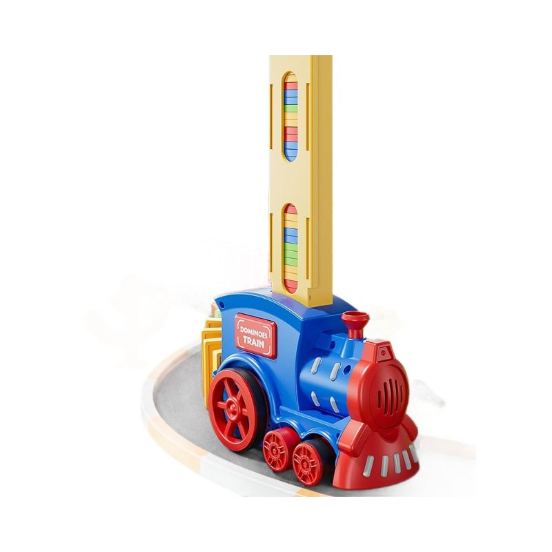 Children's automatic domino distribution train toy
