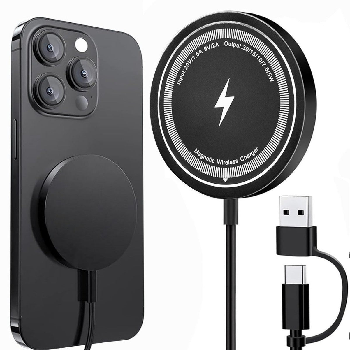 Wireless fast charging magnetic multi-port charger