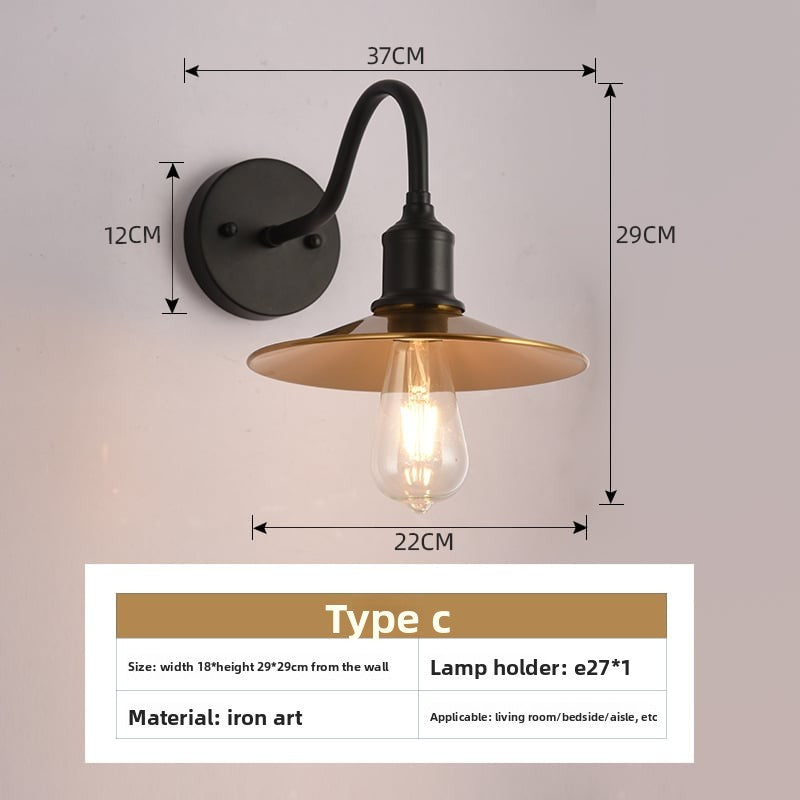 American style loft Industrial Wind bedside wall lamp Villa courtyard outdoor wall lamp restaurant bar decorative lighting fixtures