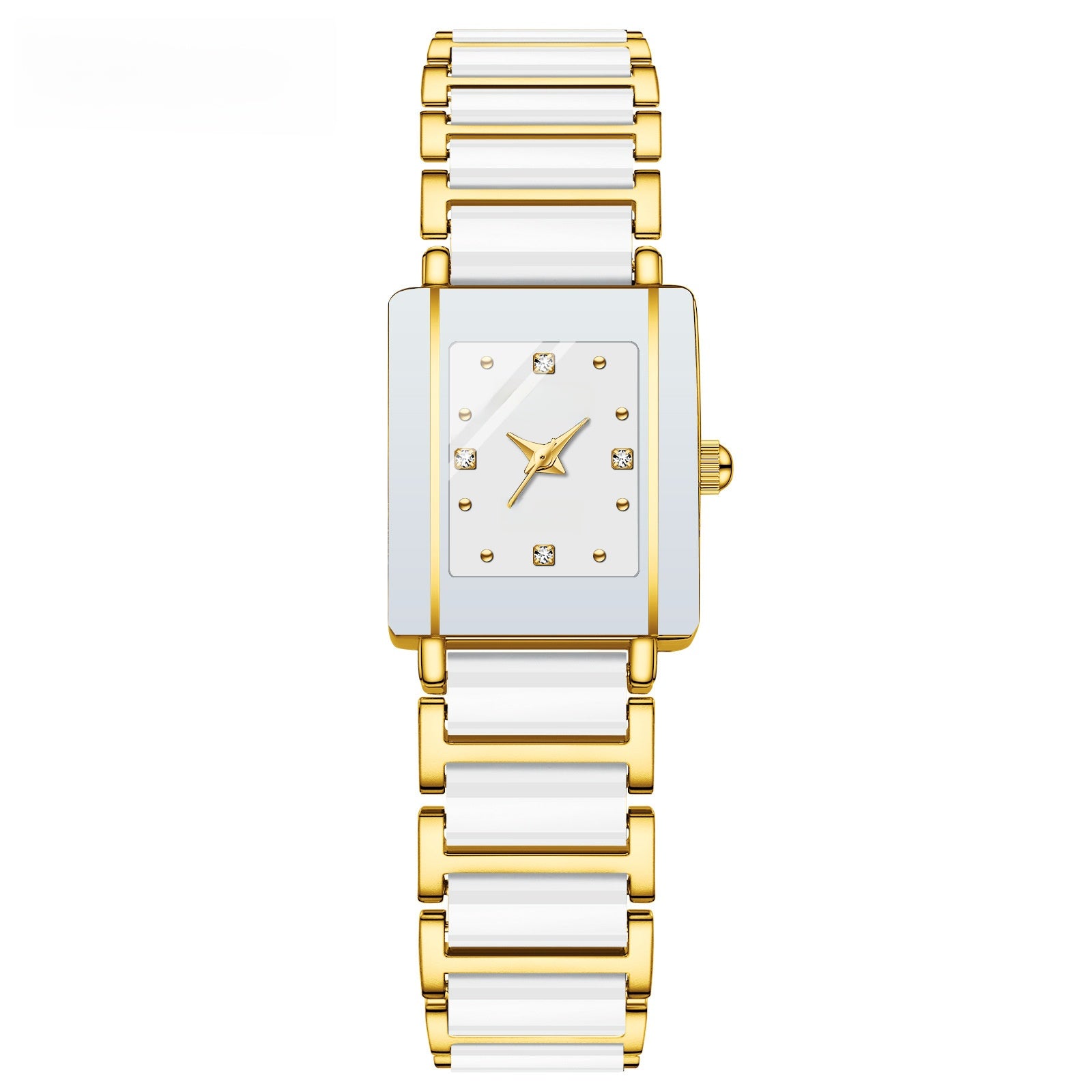 CHENXI Square Couple Watch with Ceramic Strap