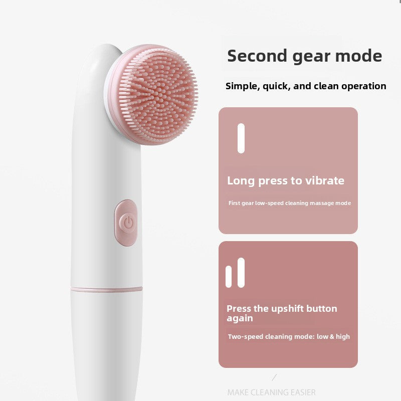 Electric Silicone Facial Cleansing Brush with Ultrasonic Vibration