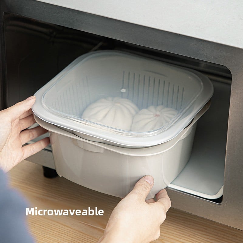 Vegetable washing basin, draining basket, kitchen and living room household three-piece set, fruit basket, plastic vegetable washing basin