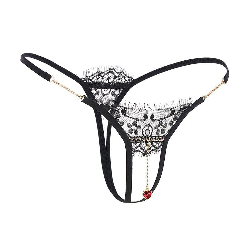Lace pendant open-cut thong