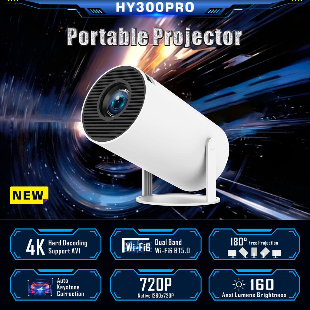 HY300 Android 4K Wireless Portable Projector