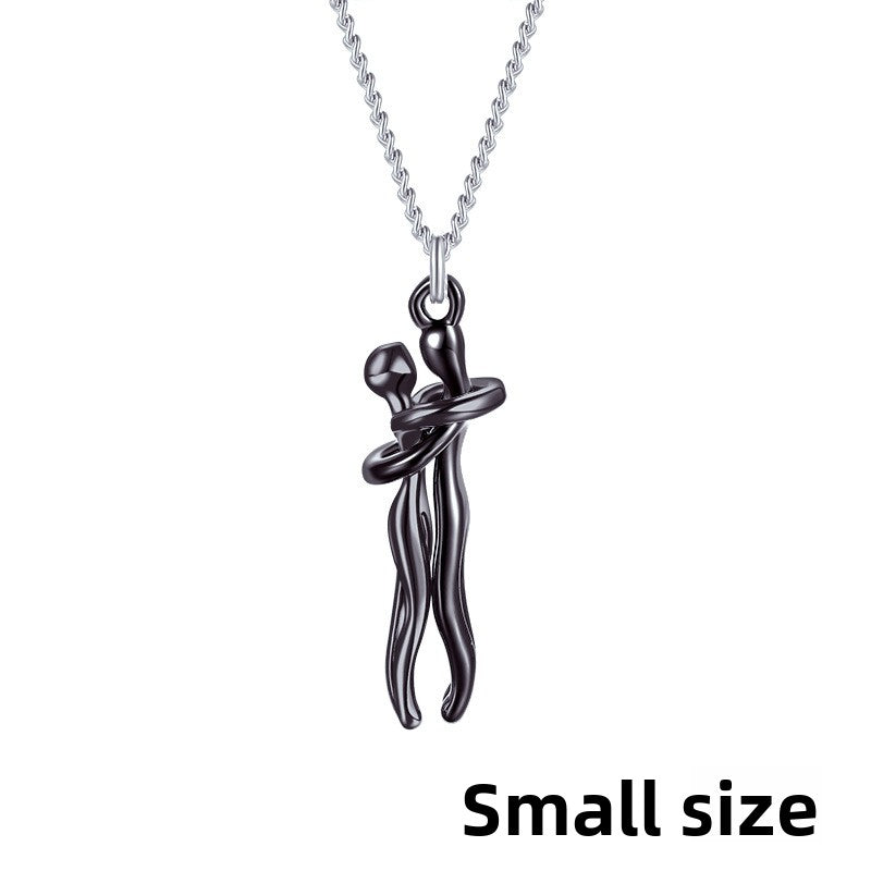 Couple Embrace Pendant Necklace