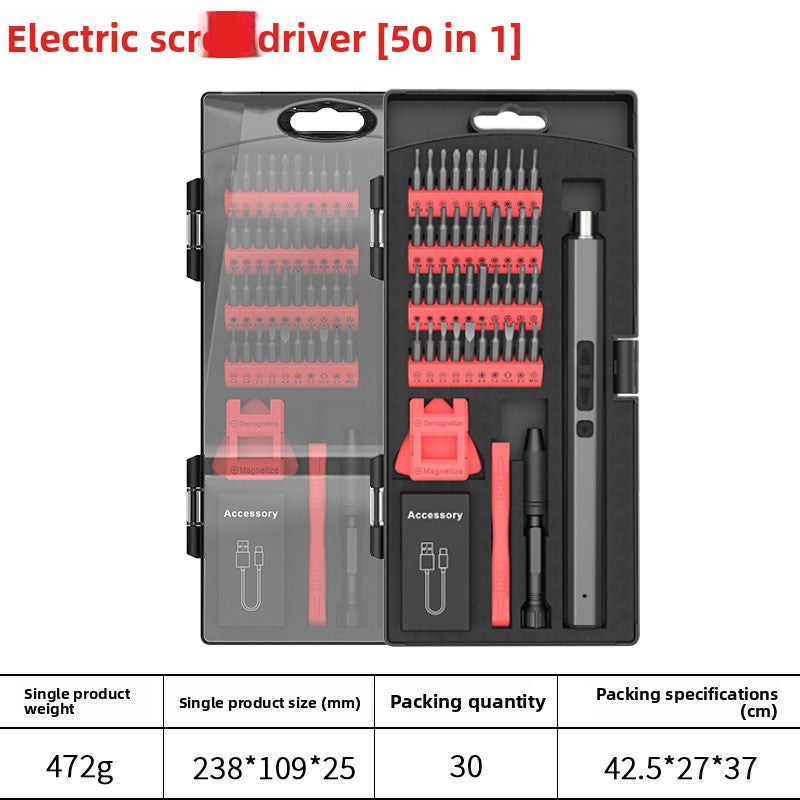 62-in-1 Precision Electric Screwdriver Set with Adjustable Torque and LED Light