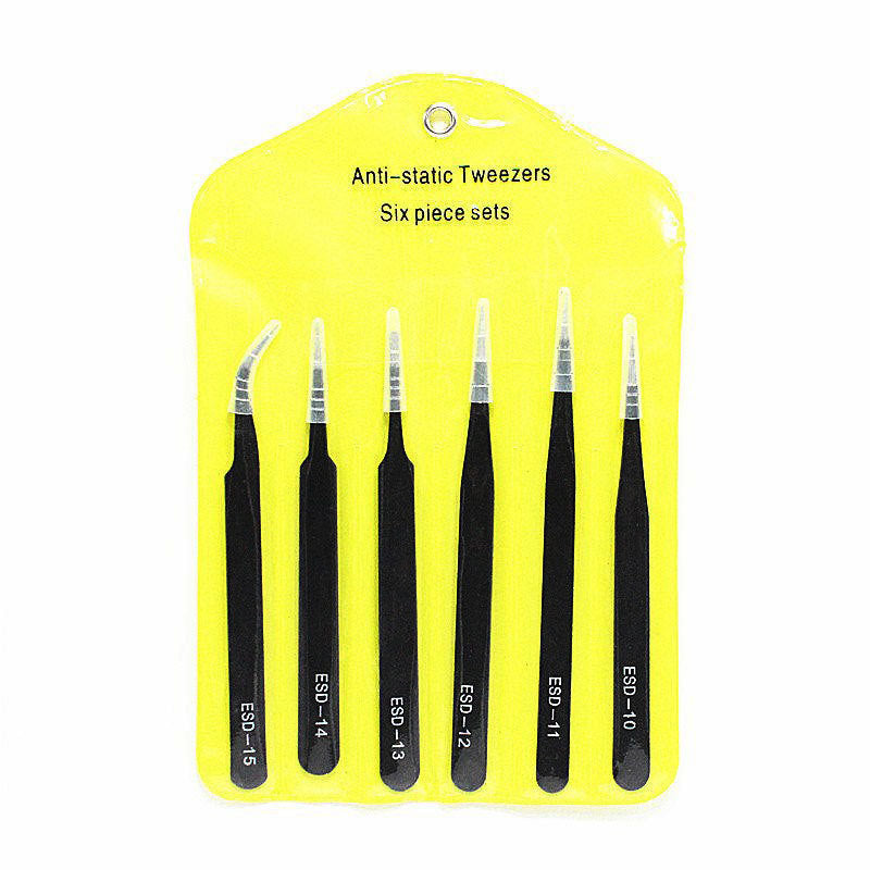 6-Piece Metal Tweezers Set